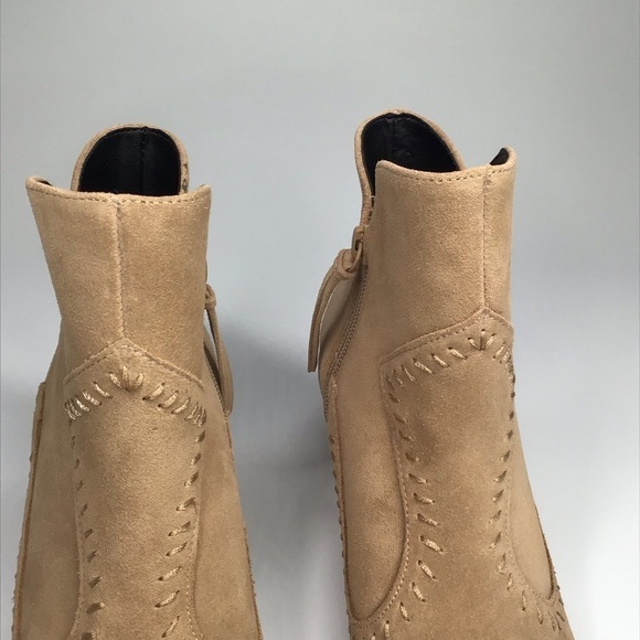 Rebecca Minkoff Lulu Bootie in Taupe Oiled Suede. - Picture 11 of 12